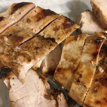 Sliced grilled chicken