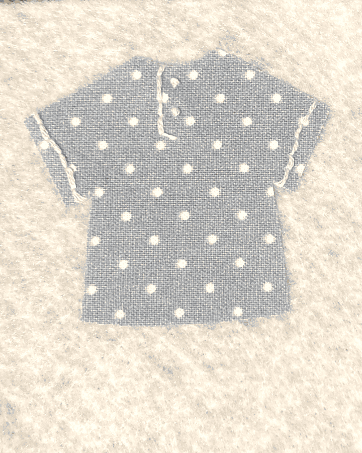 felt doll pajama shirt fused to felt backing