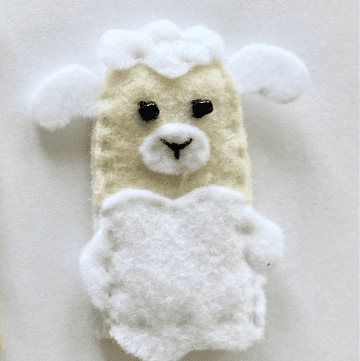 lamb finger puppet