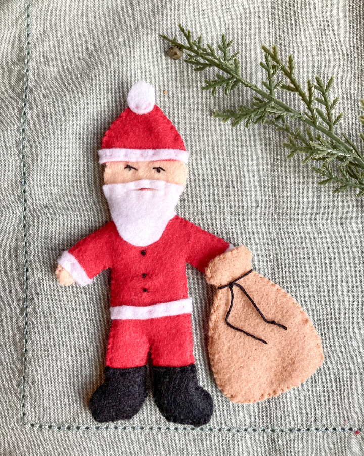 felt santa with sack